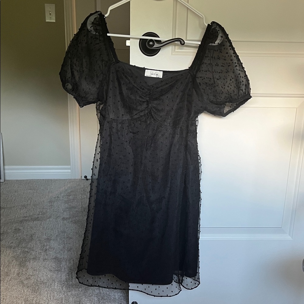 Altered State: Black Mini Dress with Puff Sleeves